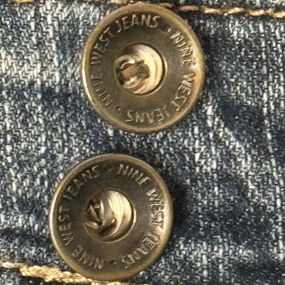 Nine West Women’s Jeans Sz 14 Blue Denim Straight Leg Mid Rise Double Button - Picture 3 of 9